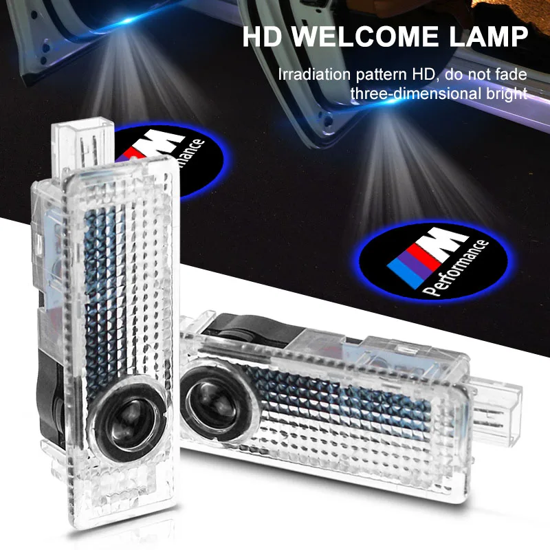 2pcs Welcome Door Light Car Projector Lamp LED Courtesy Wireless Decoration For BMW M M1 M3 M4 M5 E90 E60 F10 F30 E39 E36 F20 X6