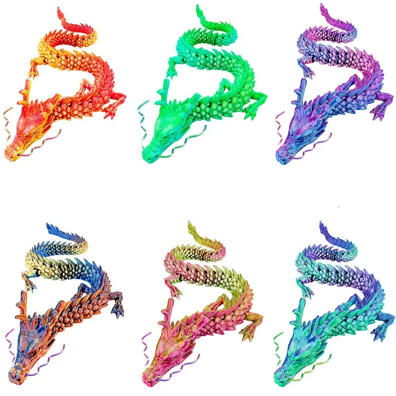 3D Printed Chinese Dragon Full Body Joints Movable Home Furnishing Decoration Ornament Worth Collecting Creative Toys