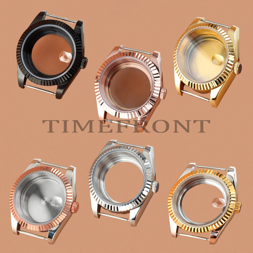 

Fluted Curved Watch Case 36mm 39mm NH35 Sapphire Glass Case Replacement Accessories For Datejust NH35 NH36 Movement 28.5mm Dial
