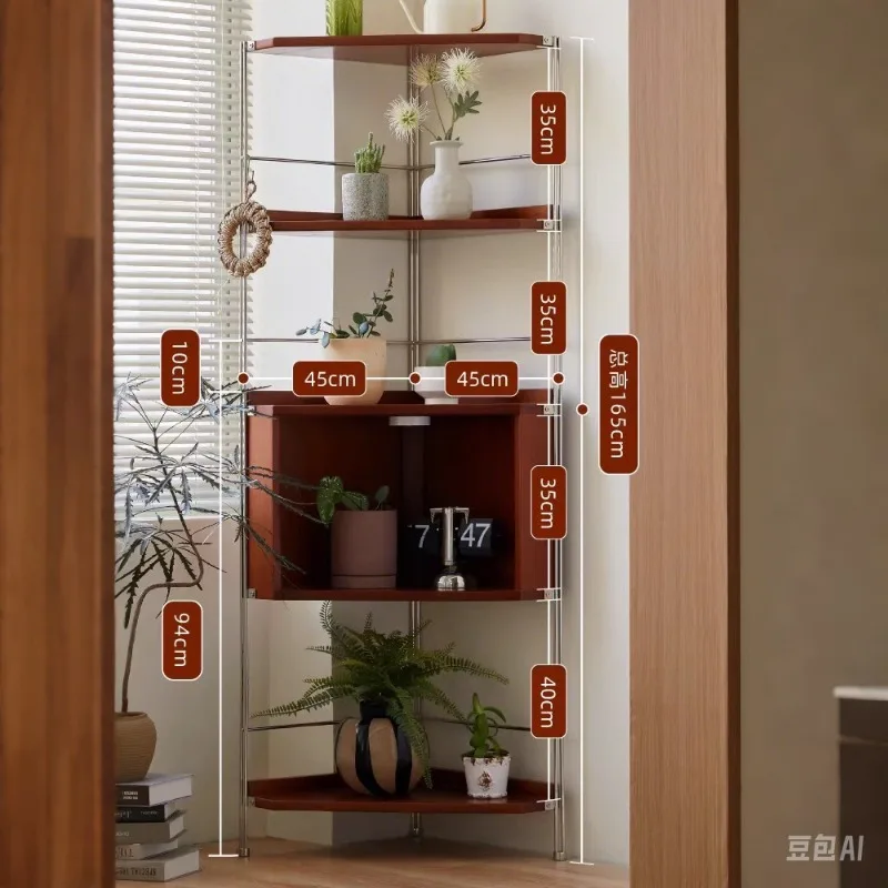 Cabinet Bedside Table Stainless Steel Floor Shelf Corner  Small Unit