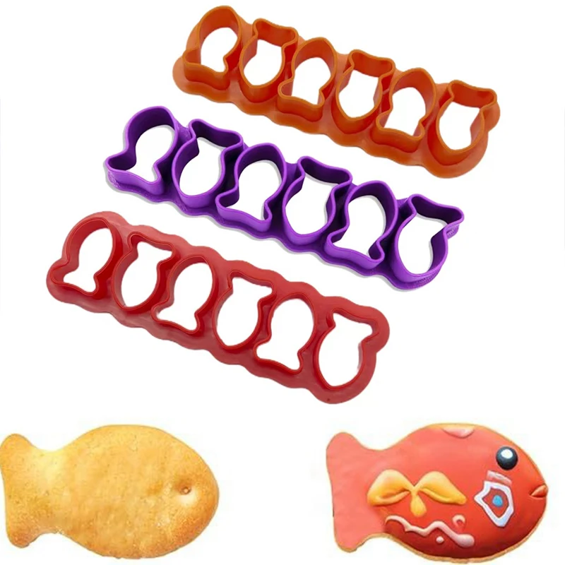 Fish Cookie Cutter Baking Mold Cute Baking Mold Goldfish Cutter Cookie Stamp 3D Cartoon Shape Reusable Kitchen Accessories