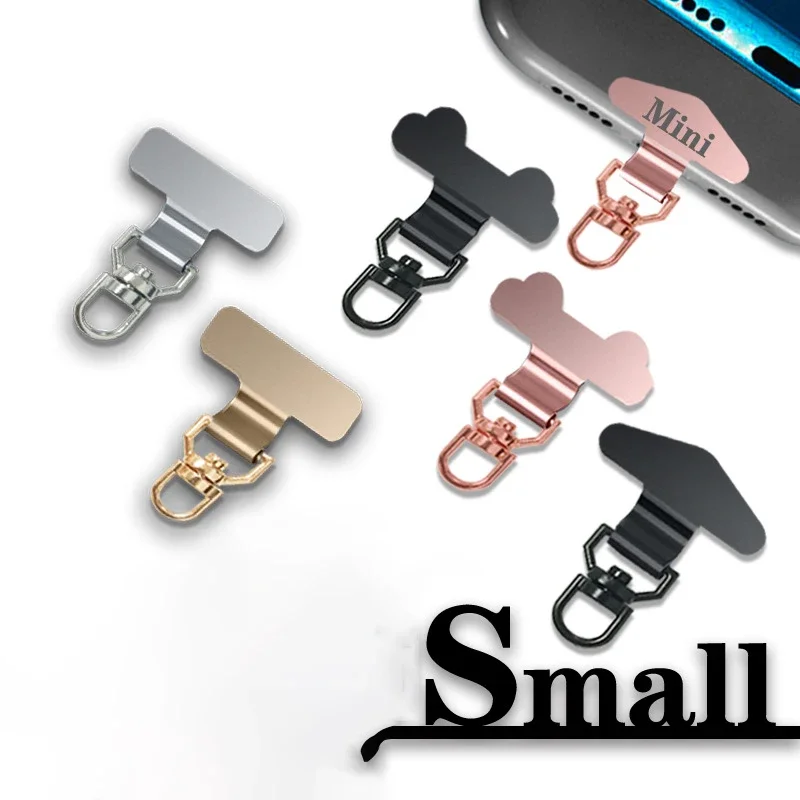 Mini 360° Rotation Metal Phone Tether Tab Upgrade Phone Lanyard Safety Connecter Piece Patch Cellphone Lanyard Patch Gasket Clip
