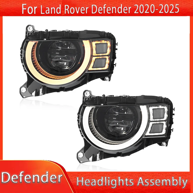 

Фара для Rover Defender 2020 2021 2022 2023 2024 2025 Обновленные новые светодиодные автомобильные аксессуары Передняя фара
