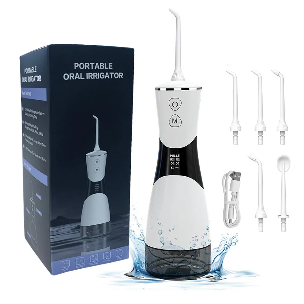 

5 Modes Portable Oral Irrigator Pick Water Flosser Dental 360° Rotated Jet For Mouth Washing Machine Cleaning Teeth Thread 350ml