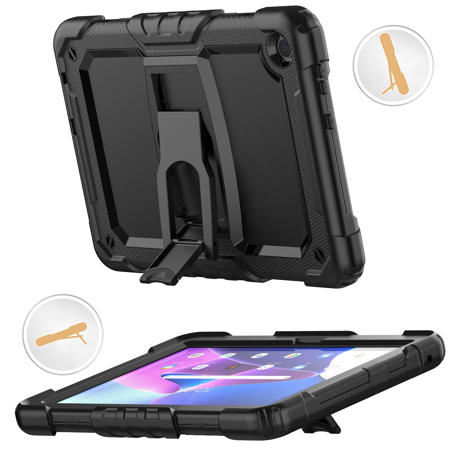 Kickstand Rugged Case For Lenovo Tab M10 Gen3 (3rd Gen) 2022 10.1 inch TB-328FU TB-328XU Silicone Heavy Duty Cover Shockproof