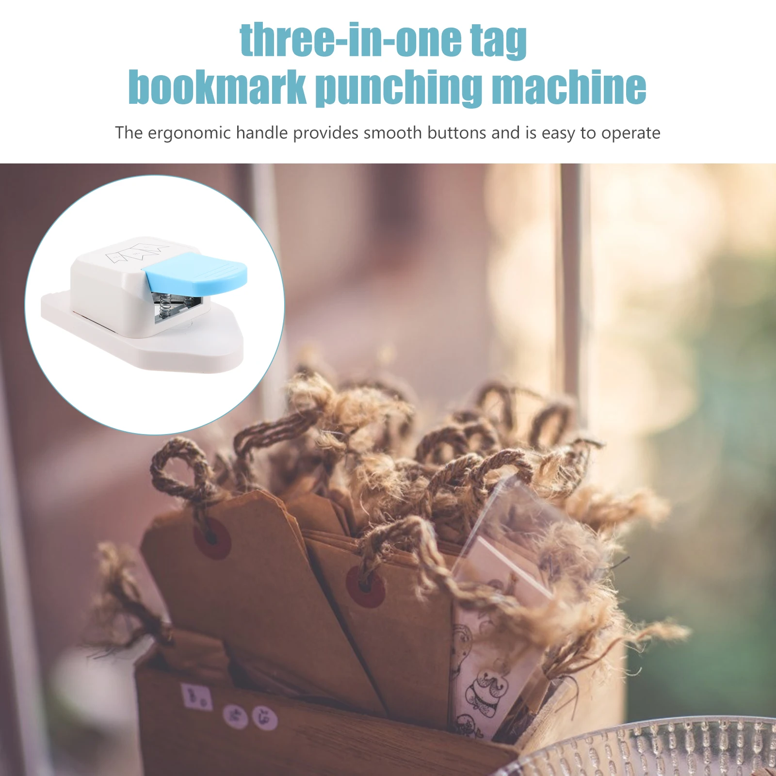 

Craft .8Cm 5.0Cm 6.4Cm Width Adjustable Paper Punch For Diy Scrapbooking Greeting Cards Arts Crafts Tag Shape Lever