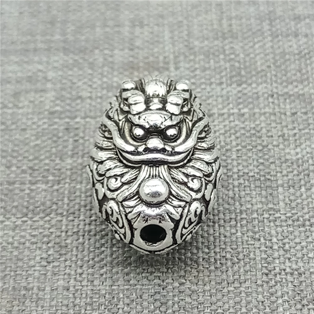 

Серебряный бусин-разделитель с гравировкой дракона, 925 пробы, овальный, для браслетов и ожерелий, 20x12 мм