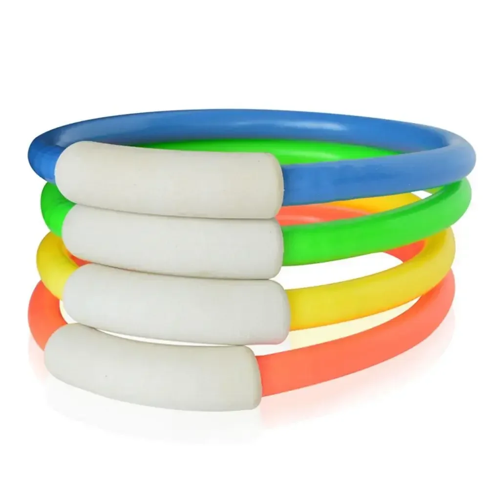 4PCS Diving Rings Underwater Swimming Rings Sinking Pool Toy Rings for Kids Children Swimming Diving Ring Water Sports Play Toys