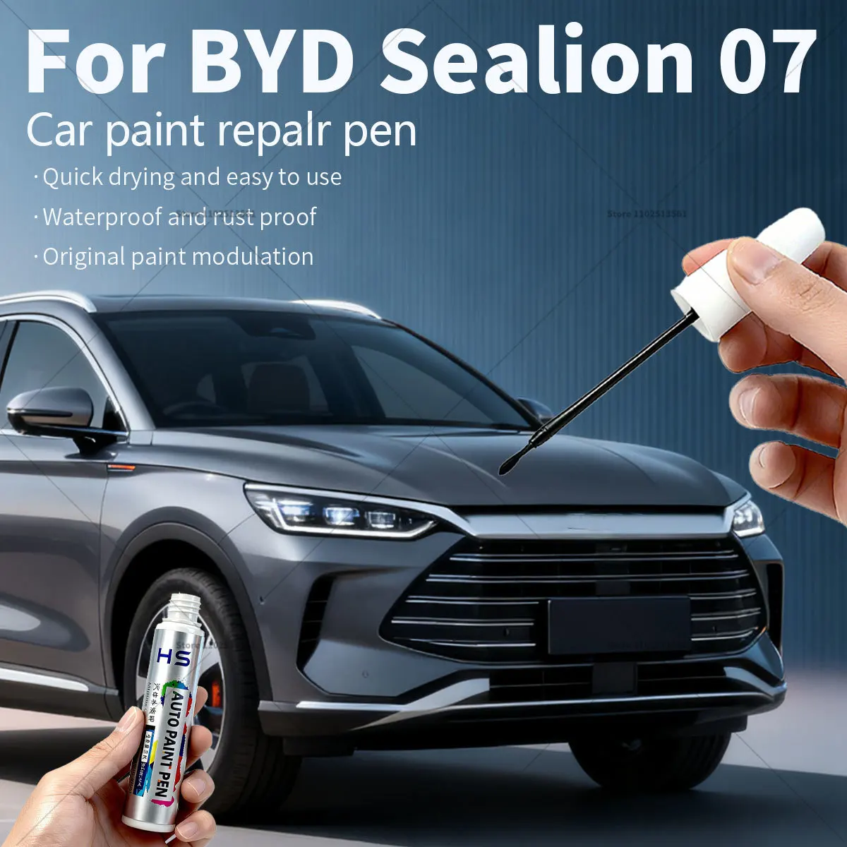 قلم إصلاح طلاء السيارات لـ BYD Sealion 07 مزيل الخدوش DIY ملحقات السيارات أسود BBB أبيض WAZ أزرق STD رمادي 082