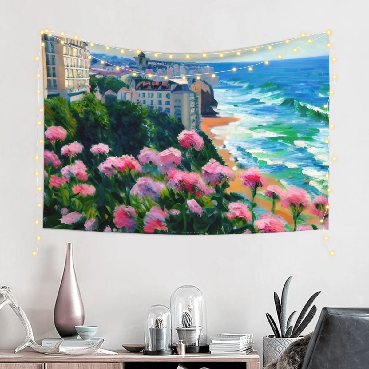 Biarritz Baskeland France Oil Painting Tapestry Home Decorations Aesthetic Decor Home Cute Decor Home Decorations Tapestry