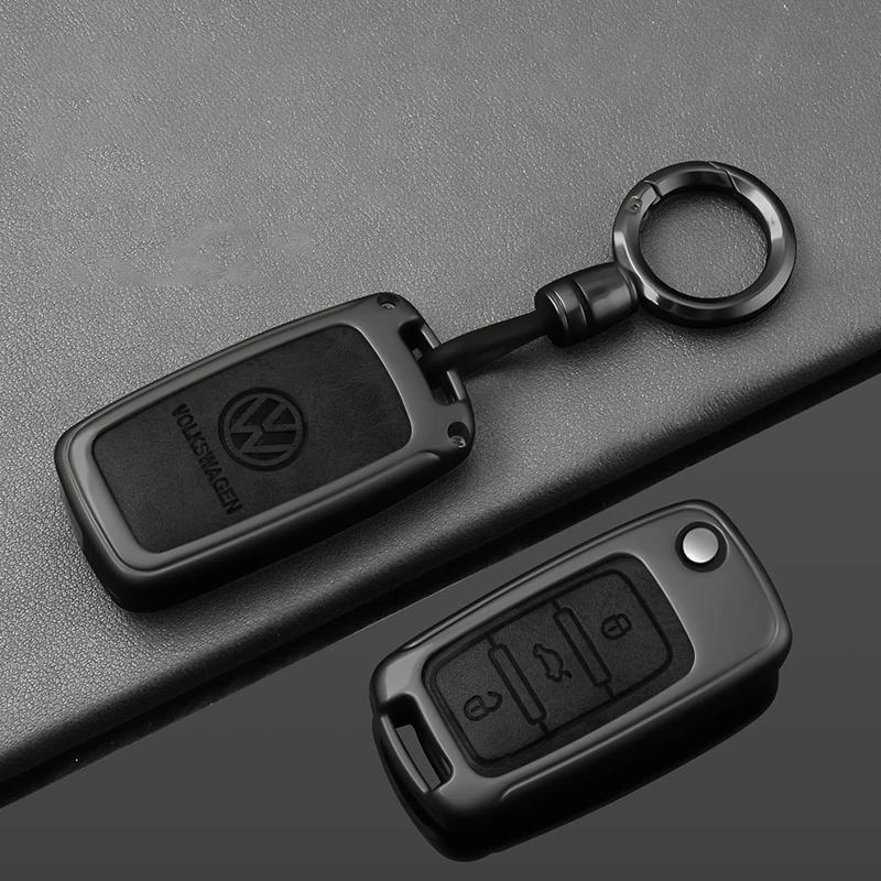 Zinc Alloy Leather Car Styling Key Case Cover For Volkswagen VW Polo Tiguan Golf Jetta Beetle Eos Scirocco Up Transporter Sharan