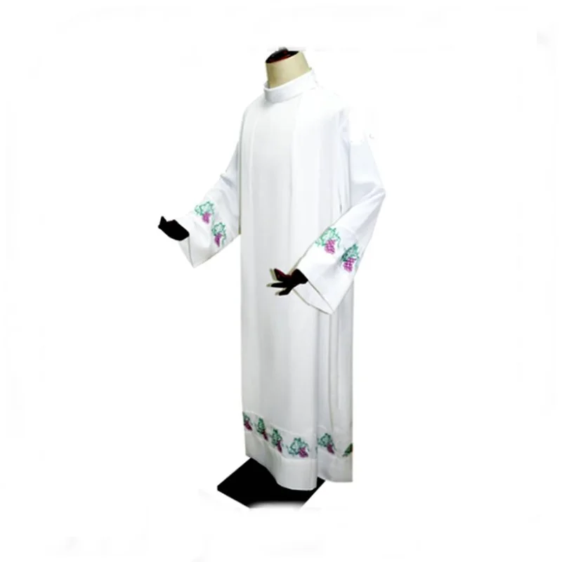 

Clergy Robes Alb Albe Liturgical Vestment Ministers Mass Long Linen Tunic Embroidered Catholic Church Priest Costume Cotta