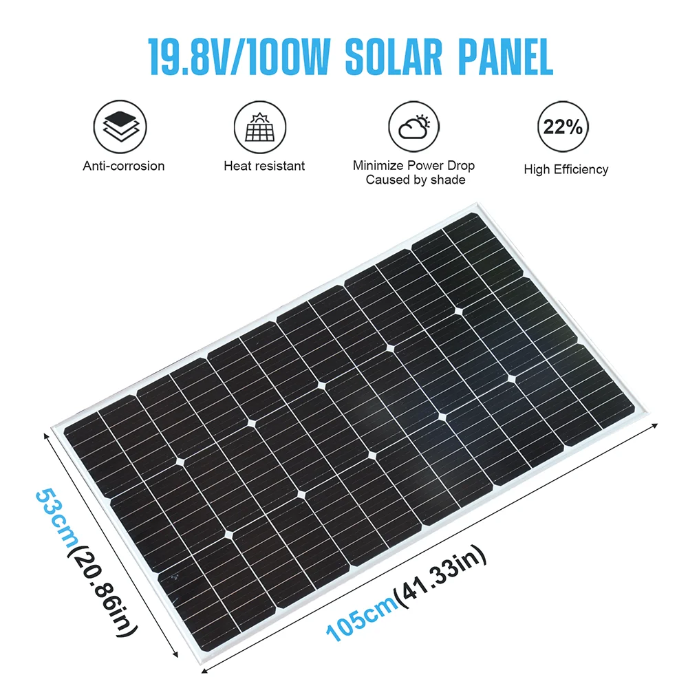 BOGUANG Szklany moduł panelu słonecznego Sztywny panel słoneczny 100 W -200 W-400 W 1000 W (1-10 szt. Sztywny panel słoneczny) 18 V Ładowanie