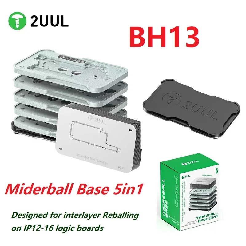 قاعدة 2UUL BH13 MIDREBALL 5in1 قاعدة منصة Rebيعادل المغناطيسية لهاتف iPhone 12-16 سلسلة إصلاح طلاء القصدير المغناطيسي في منتصف الطبقة