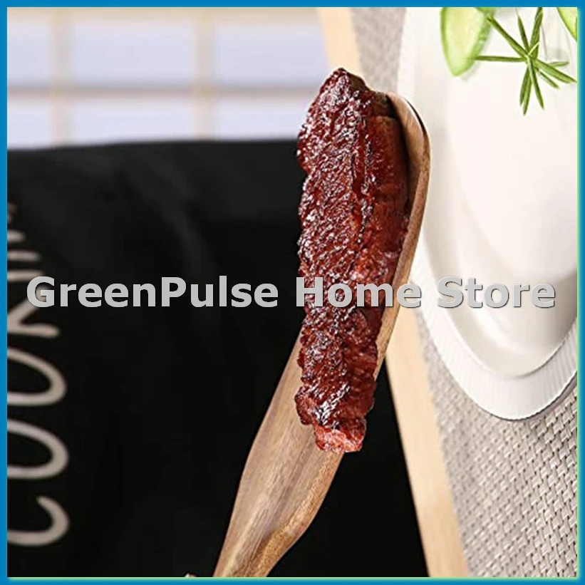 Wooden Spurtles Set (5Pcs) - Teak Wood Kitchen Tools Set - Heat Non Stick Wood Cookware for Stirring & Mixing-A09G