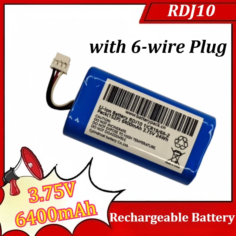 

RDJ10 3.75V 6400mAh 24Wh Rechargeable Lithium Battery Pack with 6-wire Plug