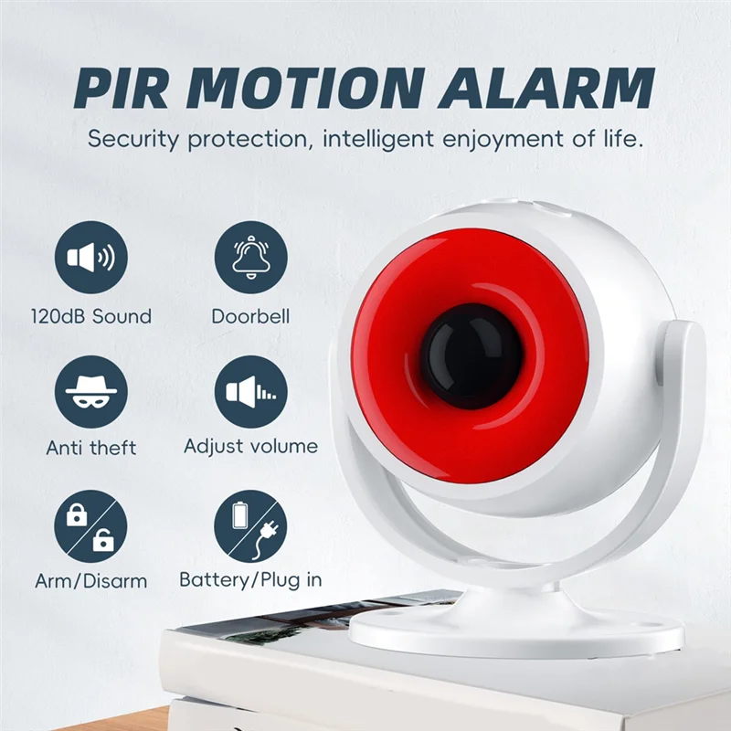 

SQPP-Indoor Sound And Light Infrared Alarm Human Body Induction Detector Anti-Theft Alarm Infrared Detector Remote Control