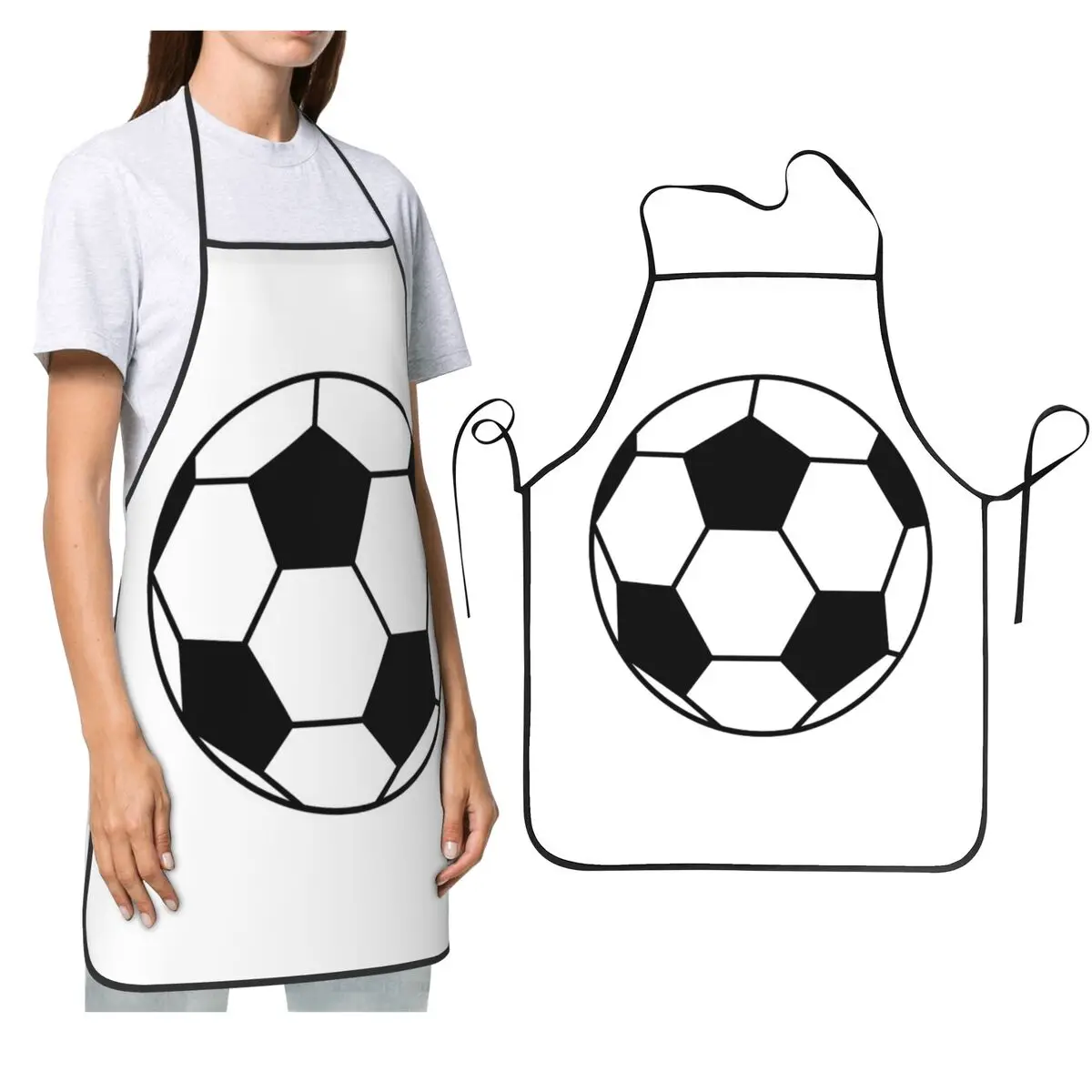 

Футбольный (футбольный) Фартук Шеф-повар Кулинария Столер Без рукавов Нагрудник Кухня Приборка Фартук для Женщин Мужчин Рисование