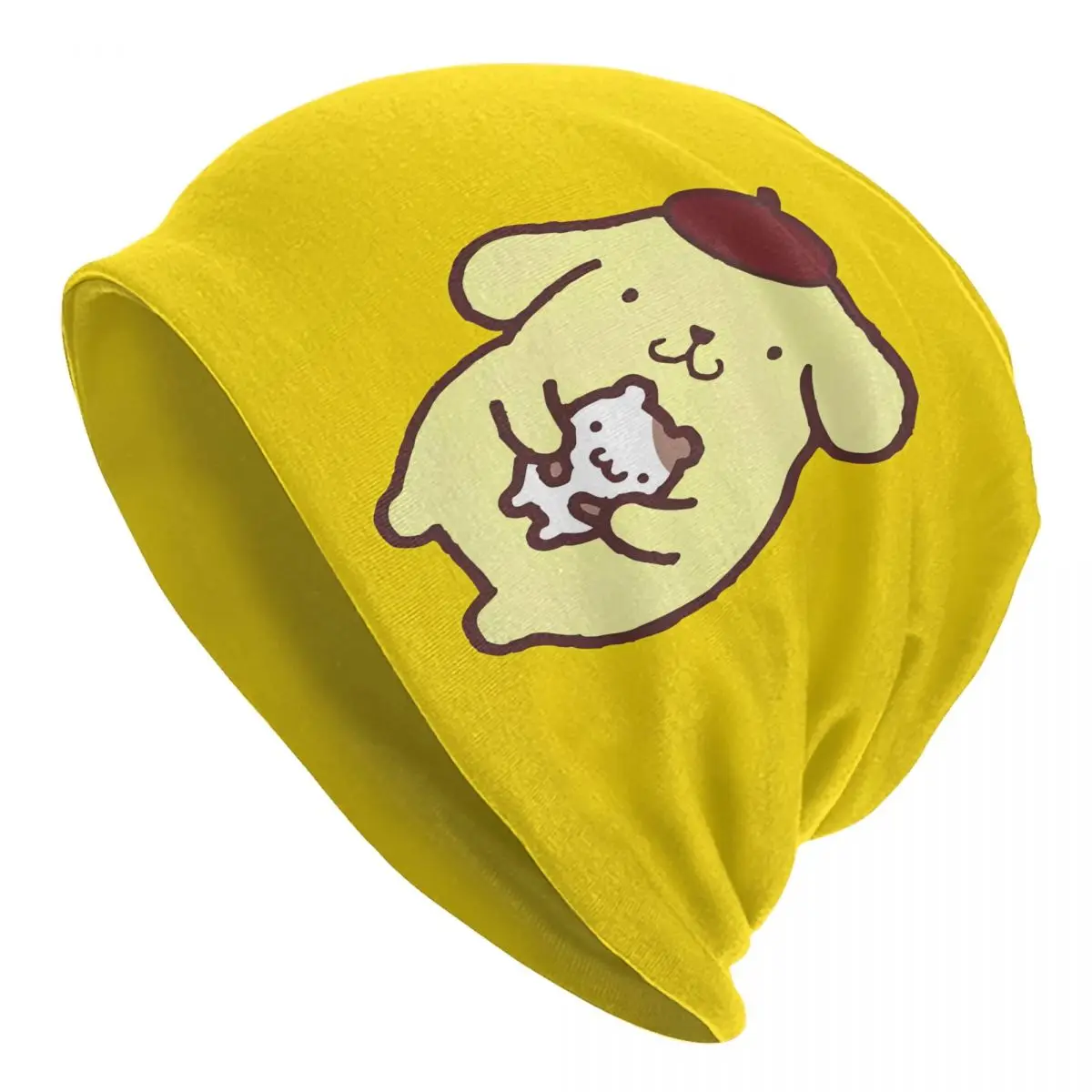 

Pom Pom Purin с кошачьими шапками, крутые уличные шапочки Skullies, шапка унисекс, теплая кепка двойного назначения