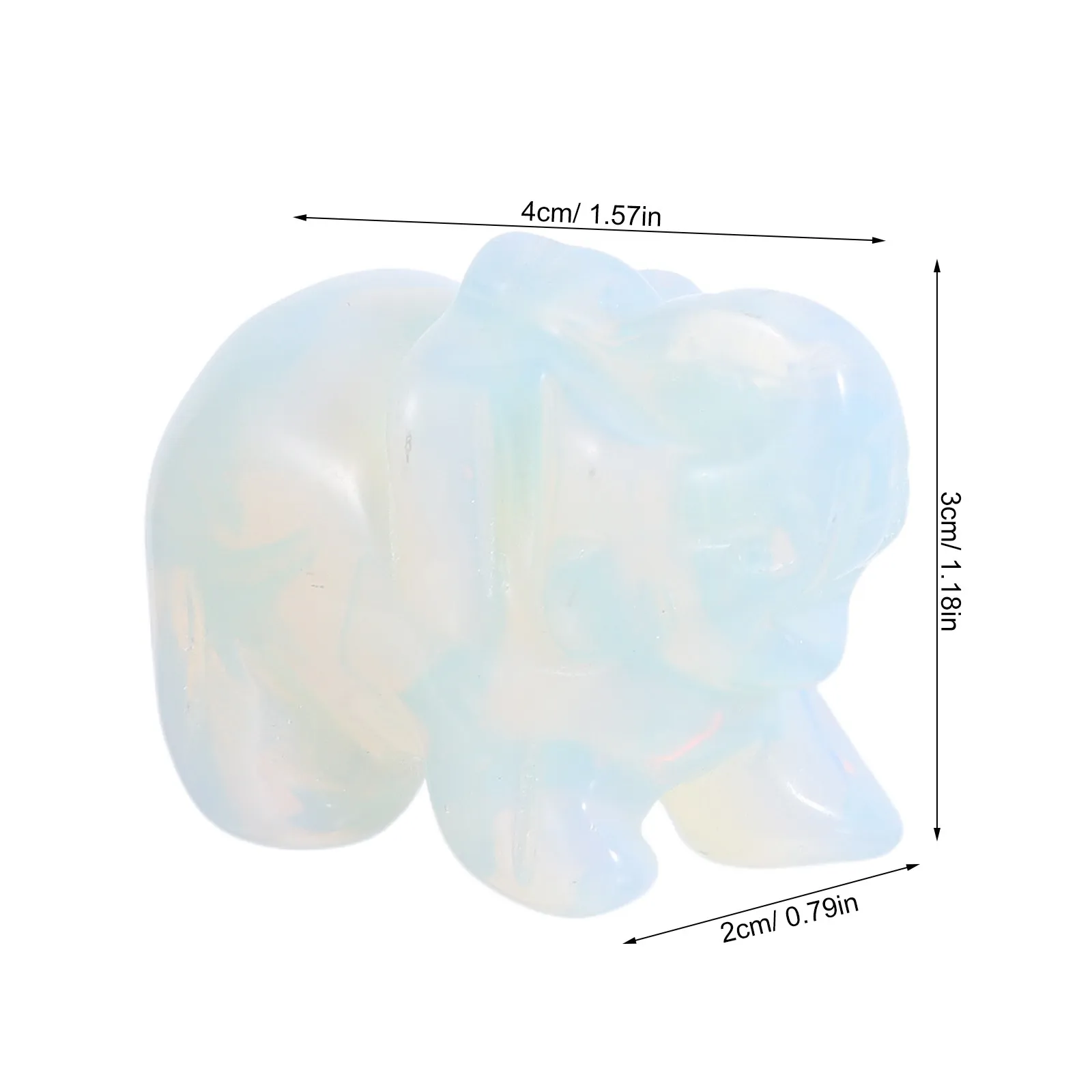 White Jade Elephant Carving Feng Shui Wealth Statue for Home Office Desk Decoration