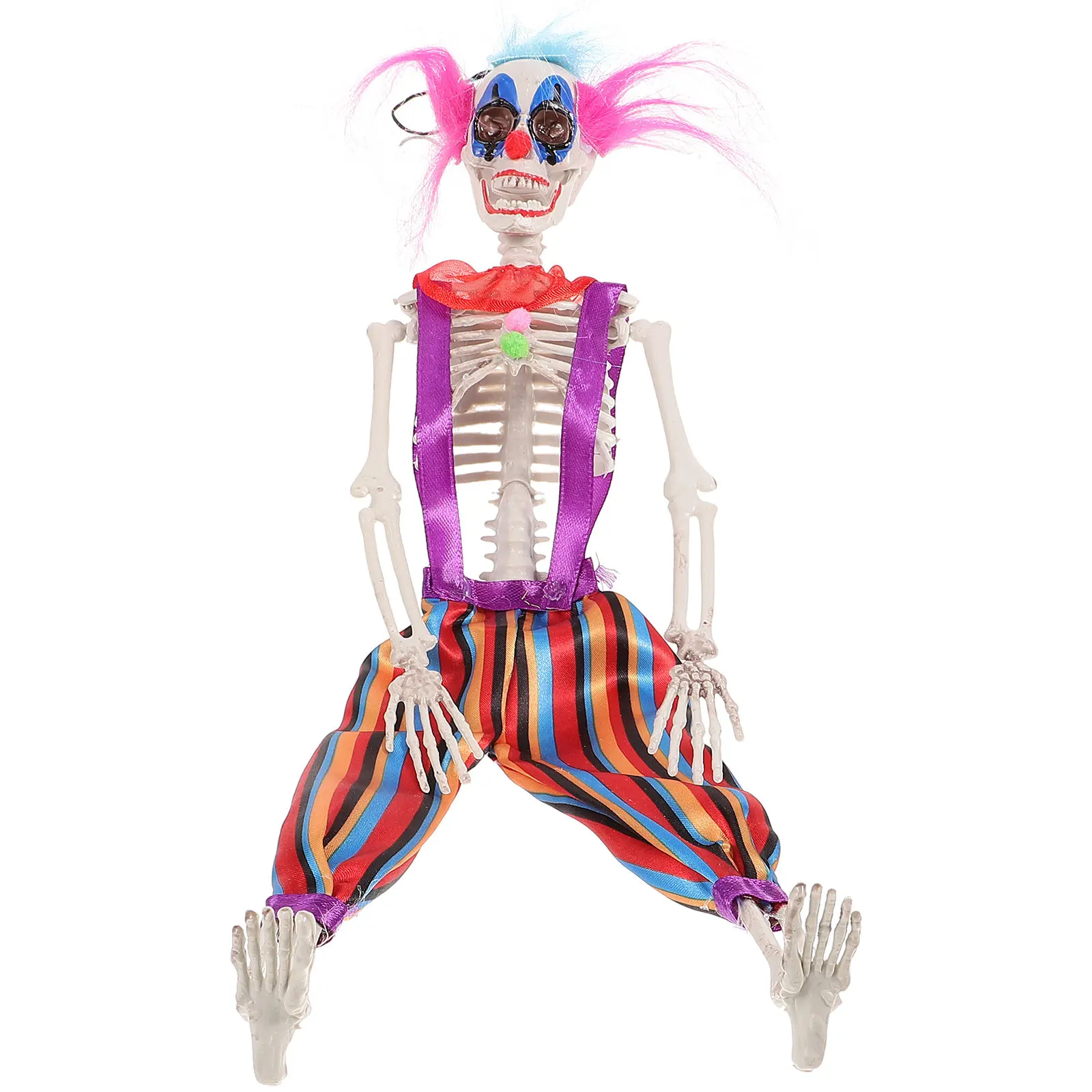Plastic Clown Halloween Decoration Day of The Dead Theme Lifelike Crafted for Bar Living Room Bedroom Haunted