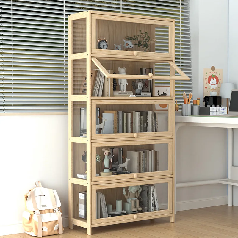 

Solid wood floor-to-ceiling bookcase, multi-storey home living room, wall-to-wall bookshelf display cabinet, office acrylic