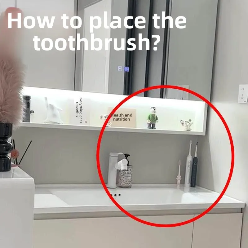 Suction Cup Toothbrush Holder Bathroom Tooth Cup  Toothbrush Stand Plastic Sink Rack Family Oral Cleaning Tool