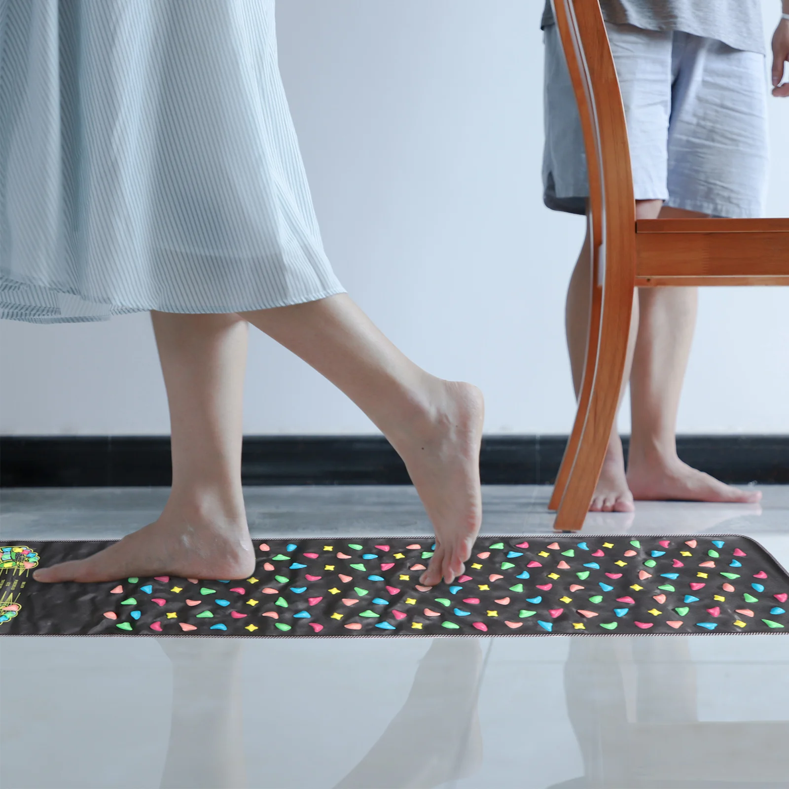 

Коврик для рефлексологии ног 175X35 см, инструмент для точечного массажа мышечного напряжения, облегчение кровообращения, ходьба стопы