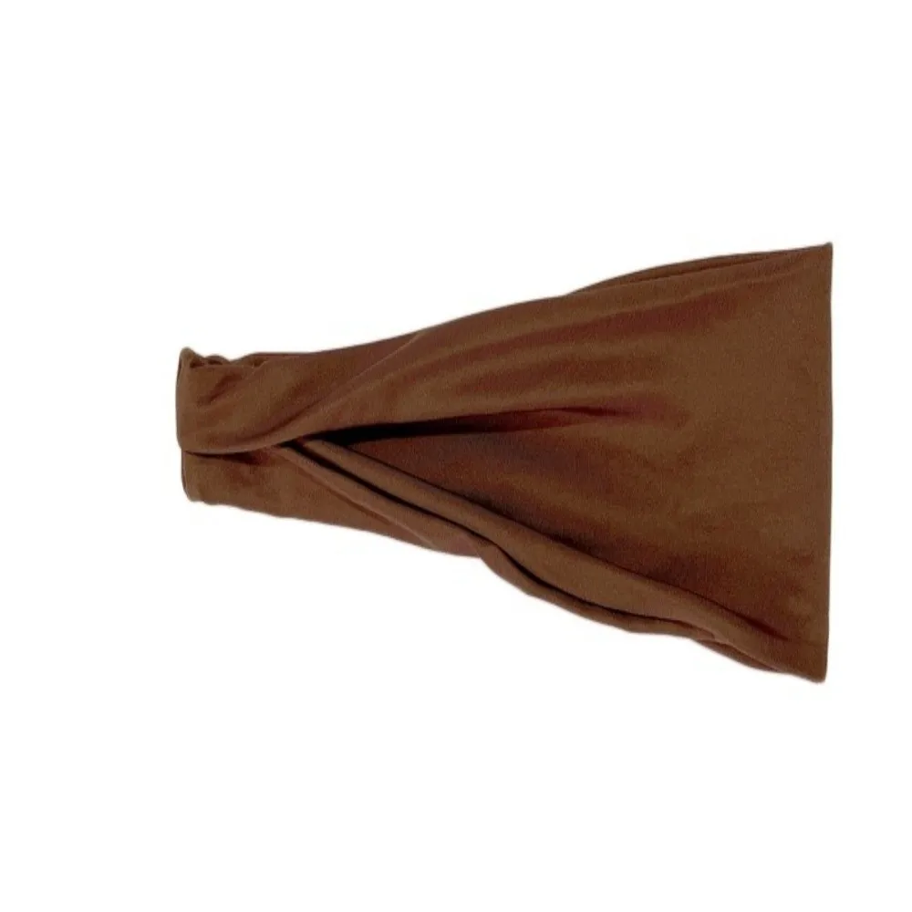 New Stretch Fabric Sports Headband Wide Band Sweat Absorbent Yoga Headband Soft Touch Solid Color Head Wrap Yoga Fitness