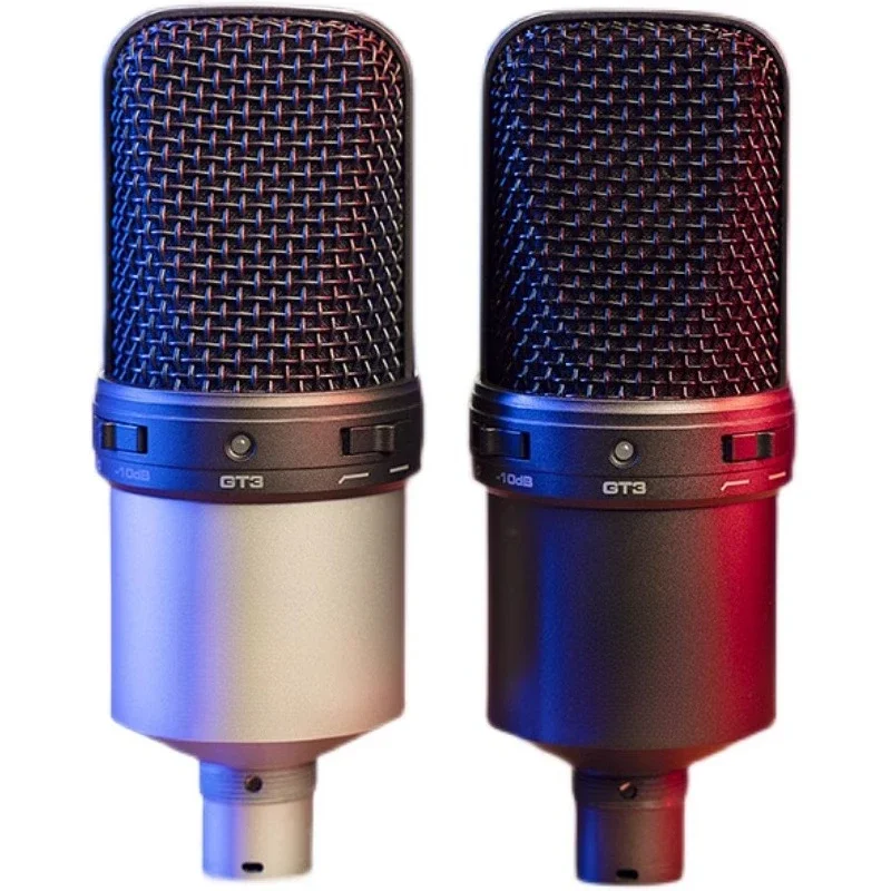 GT3 condenser microphone, heart-shaped large shock film Karaoke live recording live streaming host dedicated microphone