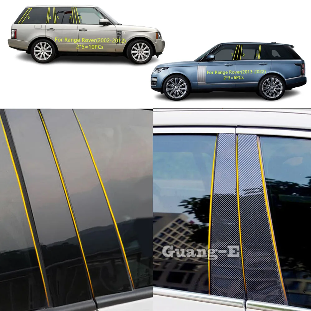 

Car PC Material Pillar Post Cover Door Trim Window Molding Sticker Plate Accessories Decor For Land Rover Range Rover 2002-2022