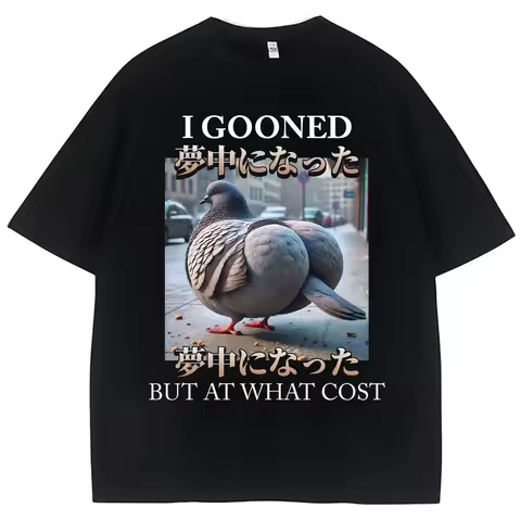 Funny pigeon mischief T-shirt for women open collar loose short sleeve gift