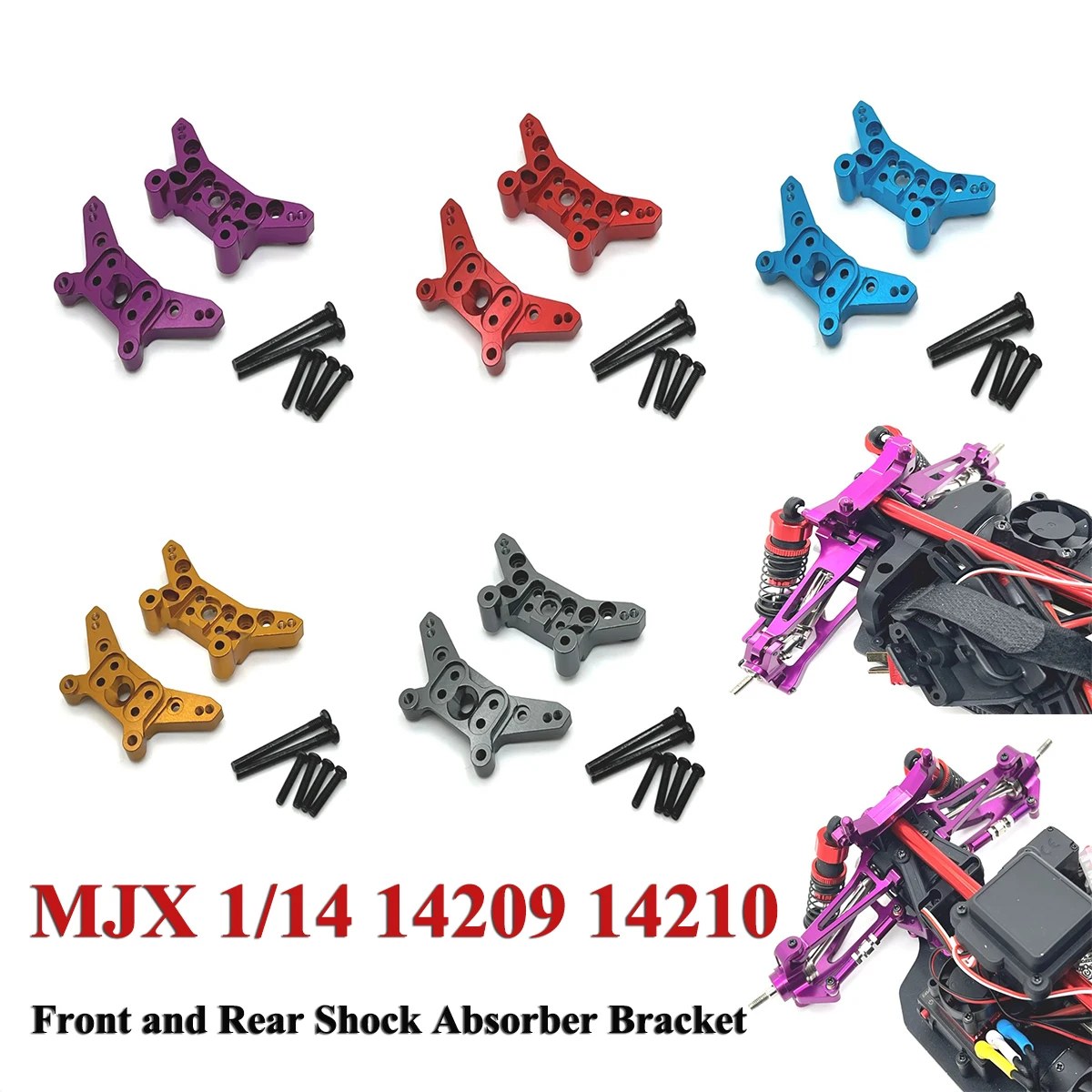 MJX 1/14 14209 14210 Parti di automobili RC Aggiornamento in metallo Gruppo sterzo Tazza posteriore Auto Shell Struts Sterzo anteriore Tirante Staffa asta