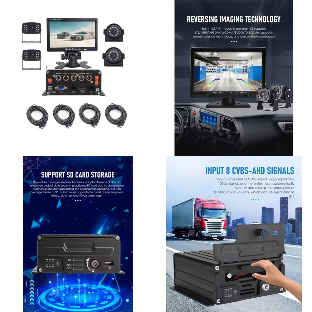 4 8 Channel 1080P HDD MDVR Kit 4G WIFI Live Video Vehicle Blackbox HD Mobile DVR Backup CCTV Bus Truck DVR