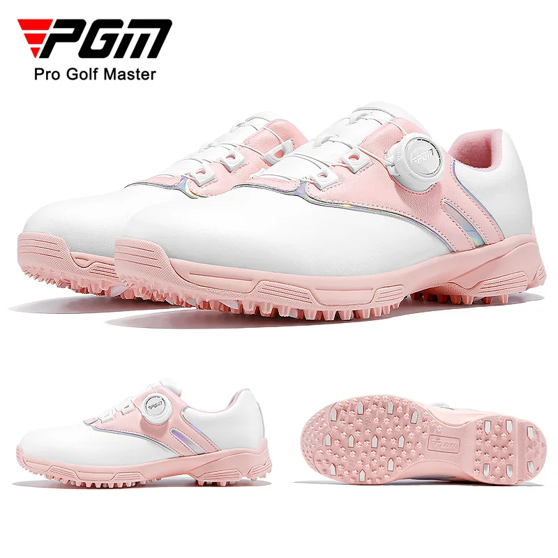 

PGM Women Golf Shoes Waterproof Anti-skid Women's Light Weight Soft Breathable Sneakers Ladies Knob Strap Sports Shoes XZ297