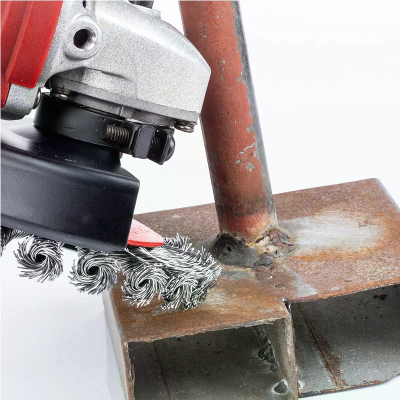 Roda de fio de aço torcido abrasivo 75/100mm m14 escova de copo de fio de aço poderosa ferramenta rotativa de remoção de pintura para moedor de ângulo debu