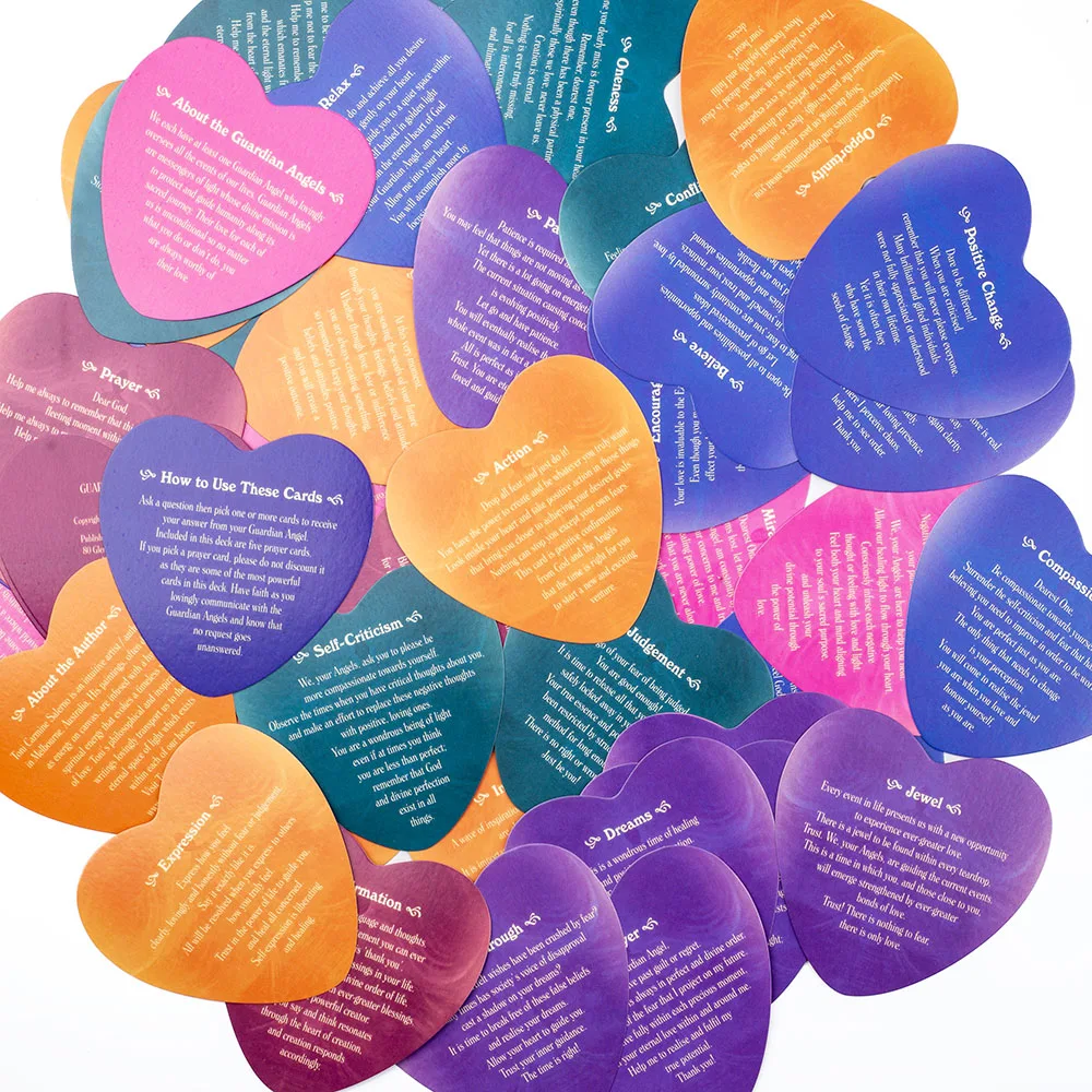 Gudian Angel Cards Heart-shaped English Oracle Card 46 Cards  Loving Messages From The Angels