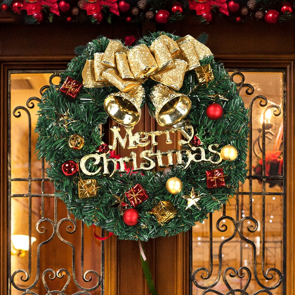 Christmas Wreaths Door Decor Hanging Wreath Garland Decoration Versatile Bow/Berry/Santa/Reindeer Christmas Decoration