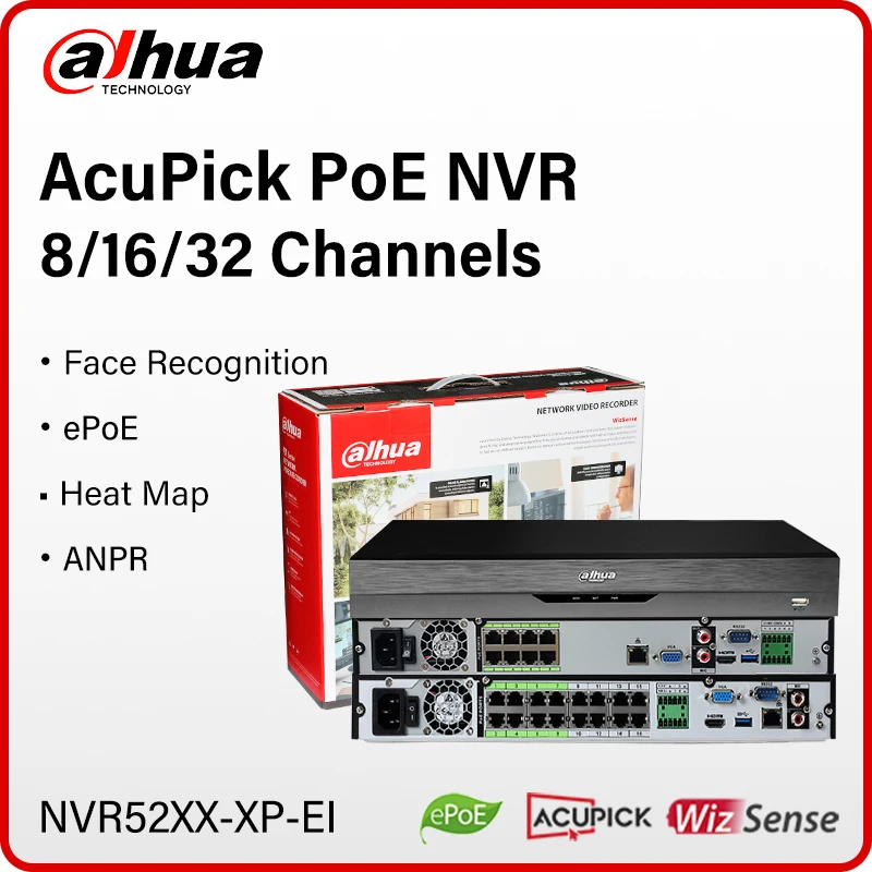 Dahua WizSense 8 16 32CH PoE NVR AcuPick スマート Ai ビデオレコーダーサポート 32MP 8MP 4MP カメラ WEB NVR5208-8P-EI NVR5232/16-16P-EI