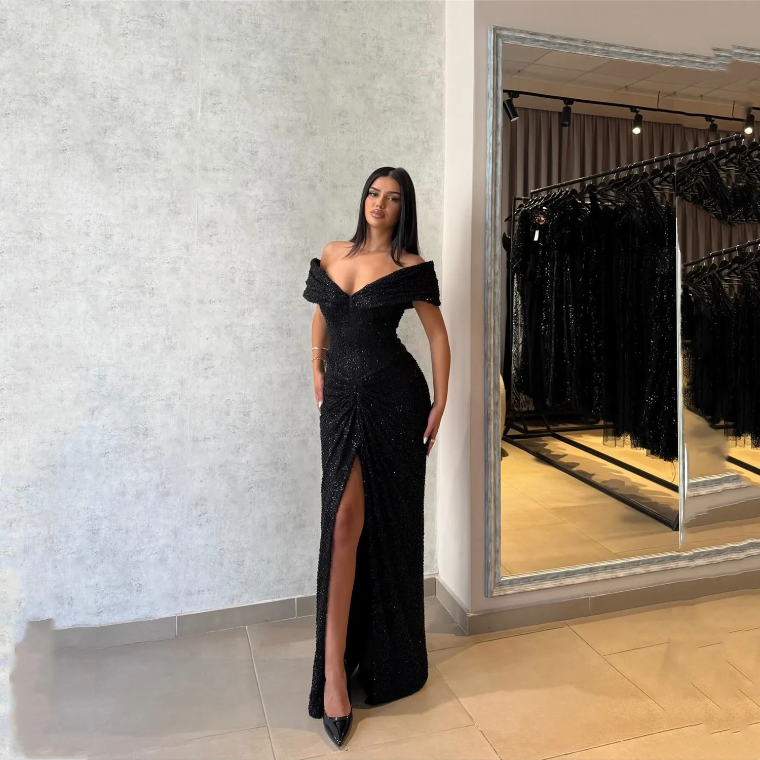 Lorrtta robes de bal de luxe pour les Occasions spéciales Плаkoaе pentruч versa kuе robe de soirée pour femme sirène personnalisée broderie de perles noires