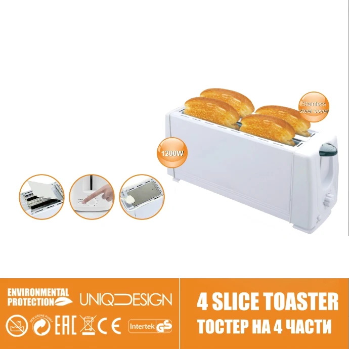 Bread Maker Toaster Maker EU Standard 220V Home Stainless Steel can Toast Four Pieces Breakfast Bread Sandwich Light Food Maker