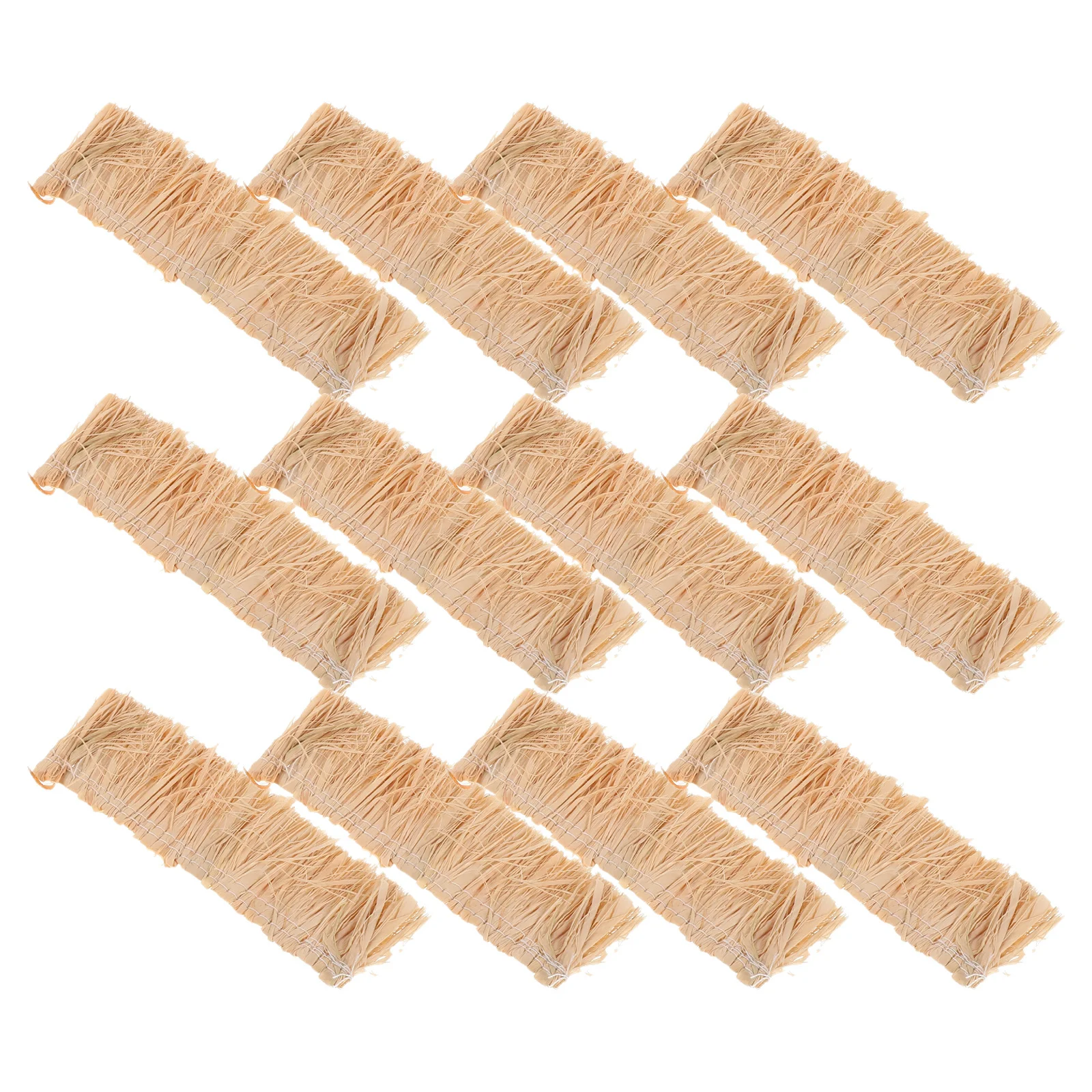 Faux toiture de chaume réaliste, 12 pièces, 3.93x1.57 pouces, carreaux miniatures en herbe artificielle pour décoration de maison, bricolage, scène de Village Diorama