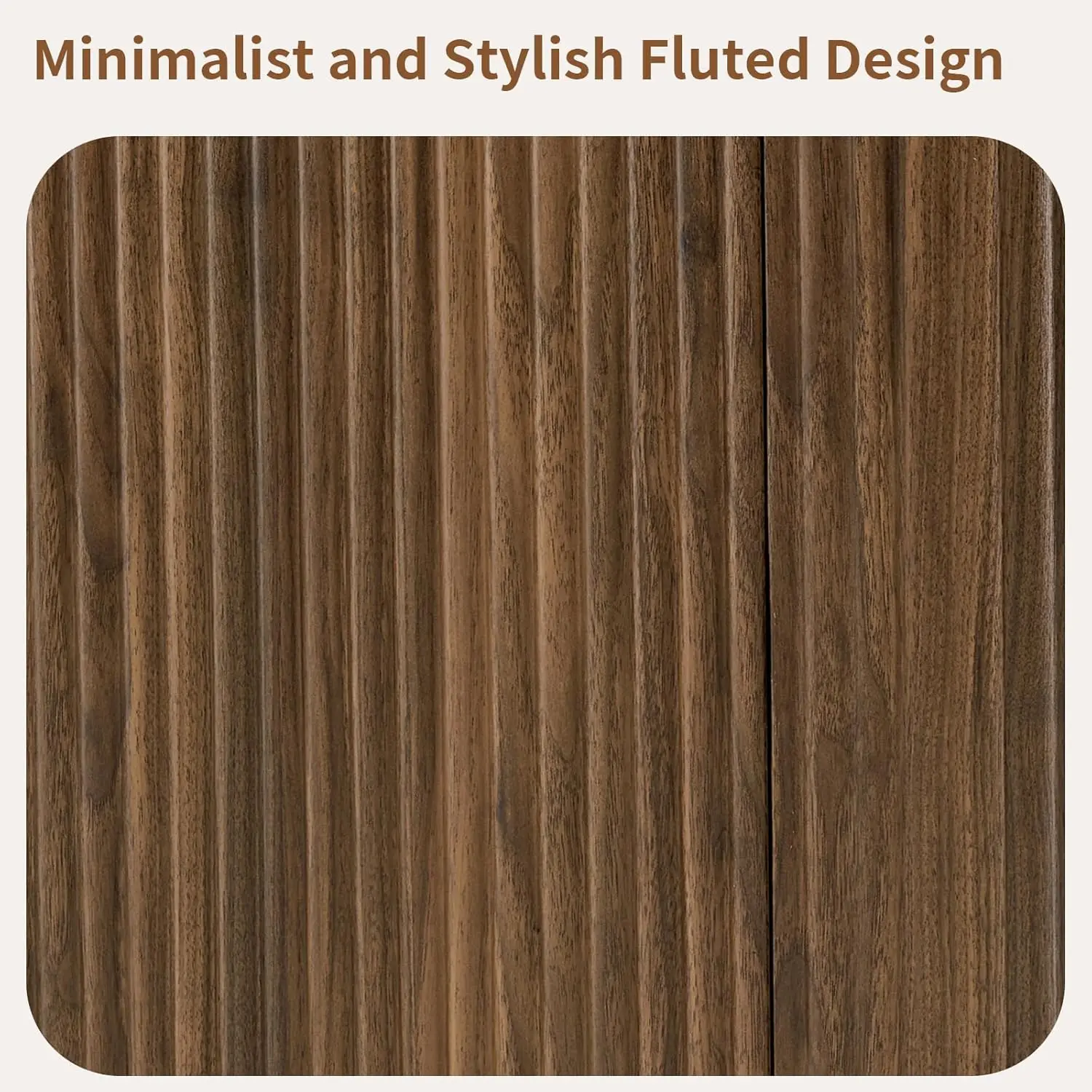 Buffet credenza in noce da 64' con ripiani regolabili, armadio portaoggetti scanalato per cucina soggiorno