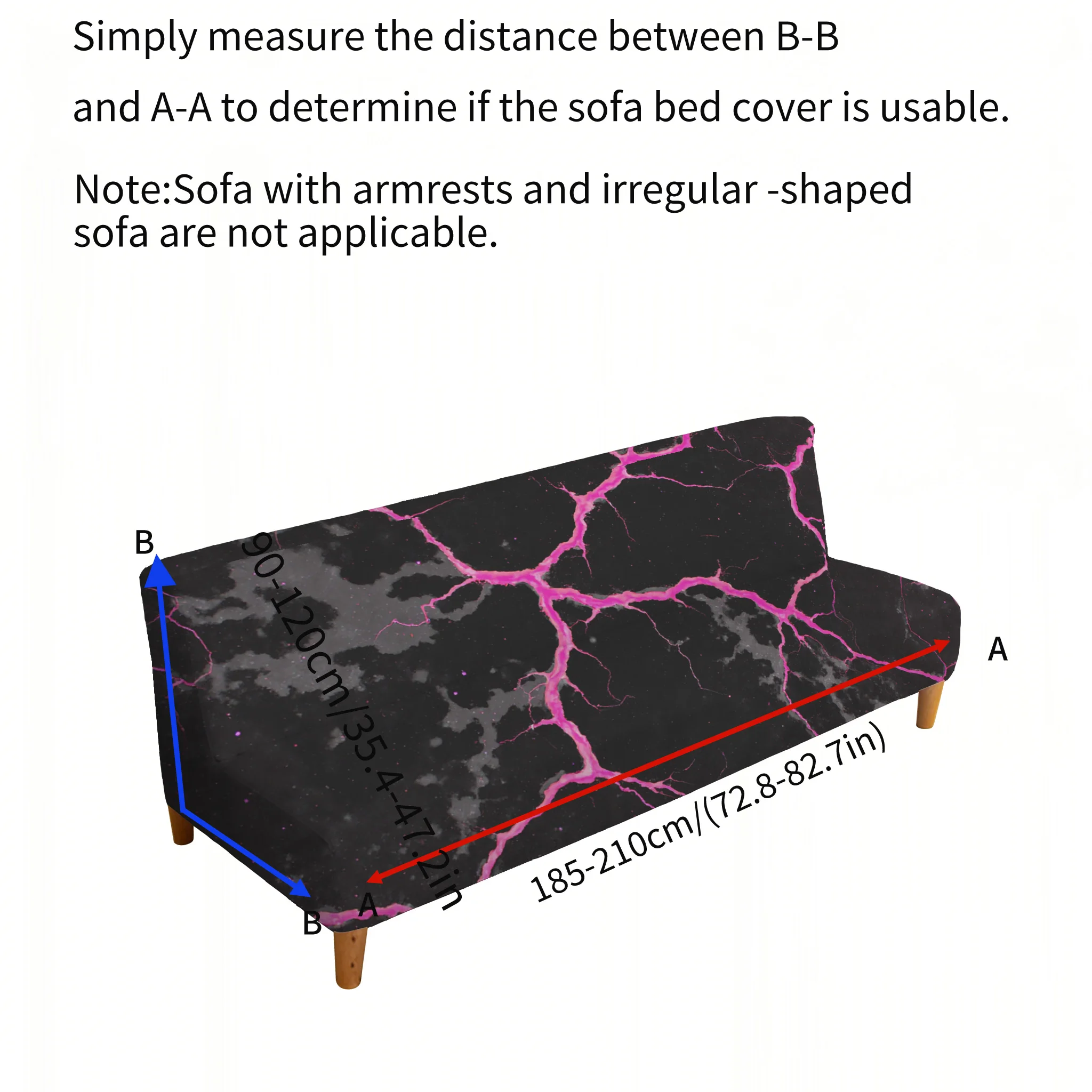 Pink crack elastic sofa bed cover, living room sofa bed cover, dustproof machine washable sofa bed cover