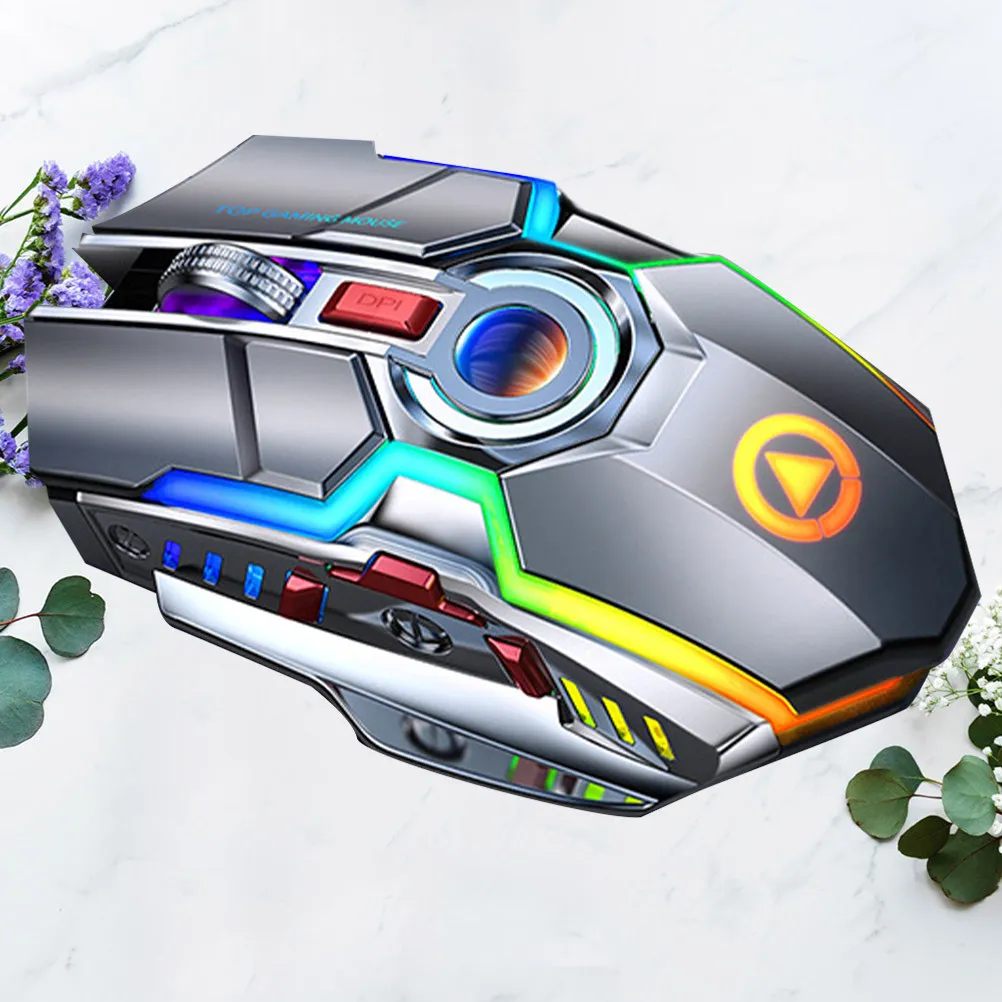 1Pcs Rgb Wireless Gaming Mouse 2.4ghz 15M Range 7-Key Mute Operation Ergonomic Comfort Grip Rechargeable Via USB for Gamers