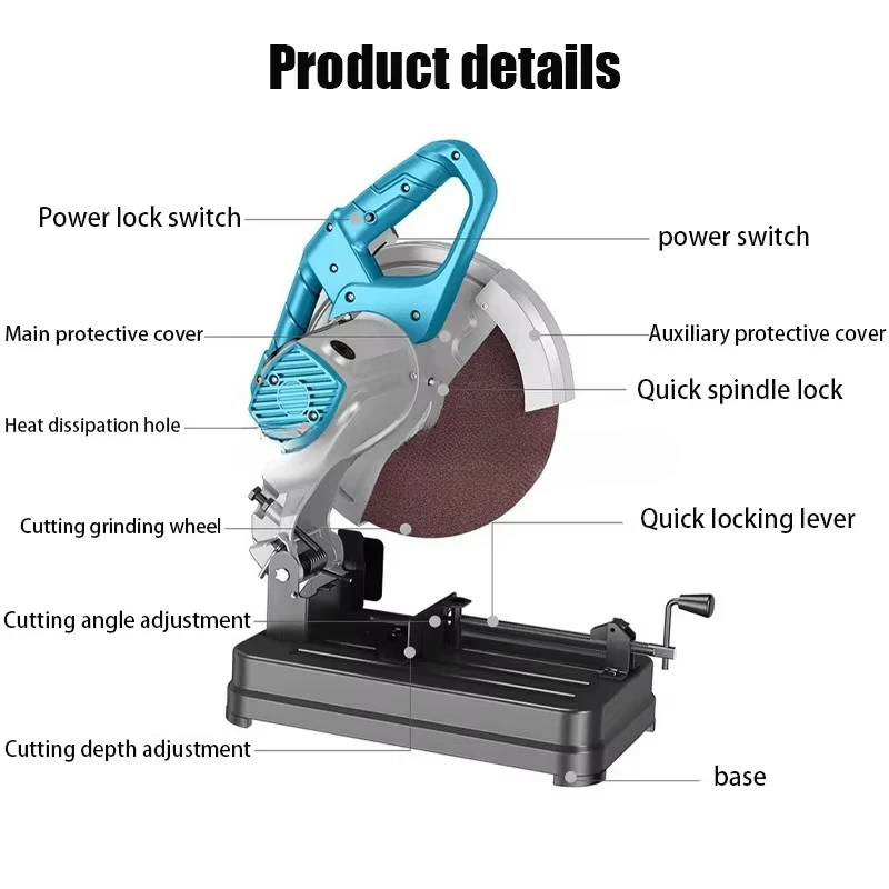 355MM Metal wood Cutting Power Tools Electric Cut Off Saw cut off tool Chop Sircular Saw .hine