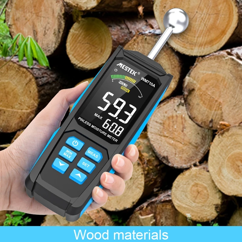 1PC MESTEK WM710A Wood Hygrometer Digital without Contact Hygrometer Alarm Function Moisture Detector