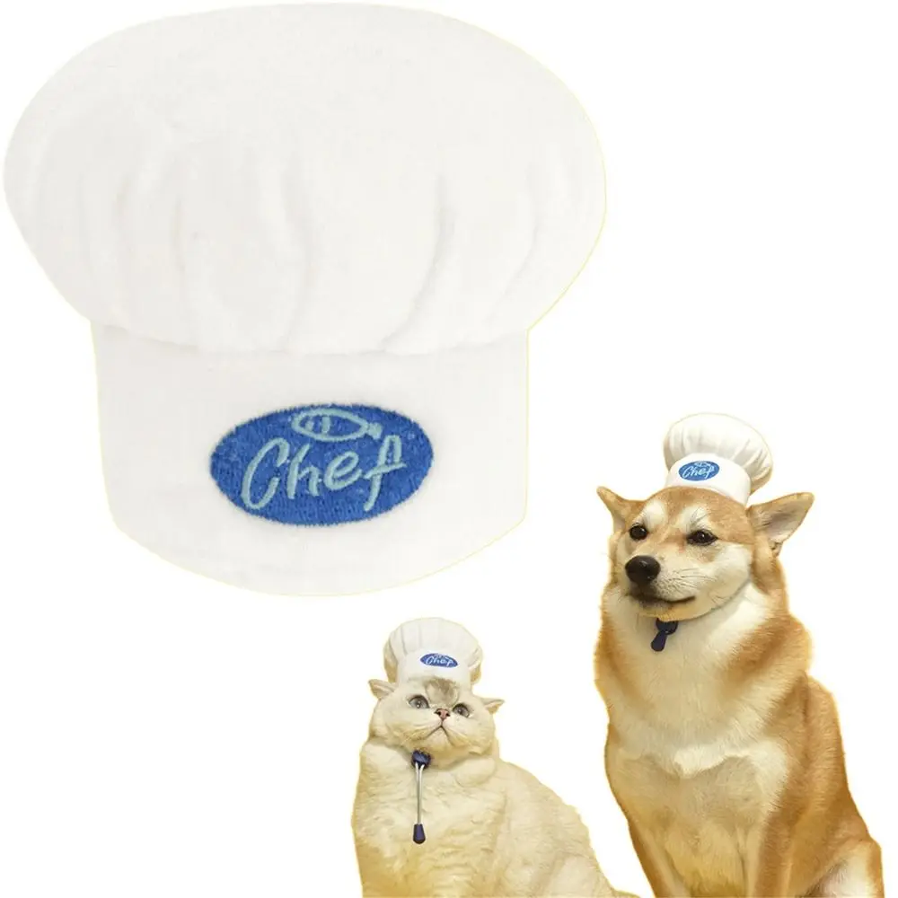 

Funny Adjustable Cat Chef Hat Drawstring Comfortable Pet Cosplay Headwear Easy To Wear Lightweight Dogs Chef Cap Party