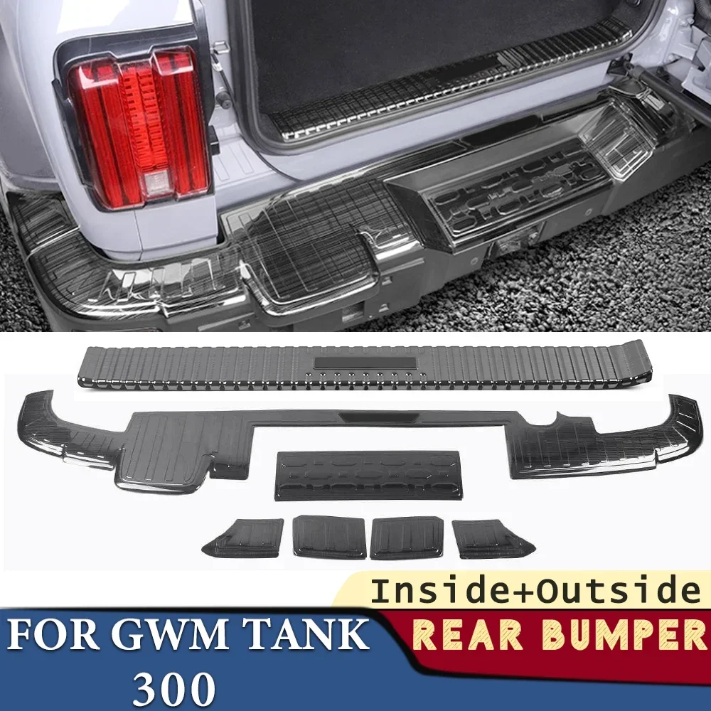 Trunk Bumper for GWM Tank 300 2021 2022 2023 2024 Car Accessories Stainless Rear Fender Protector Sill Cover Stick Decoration