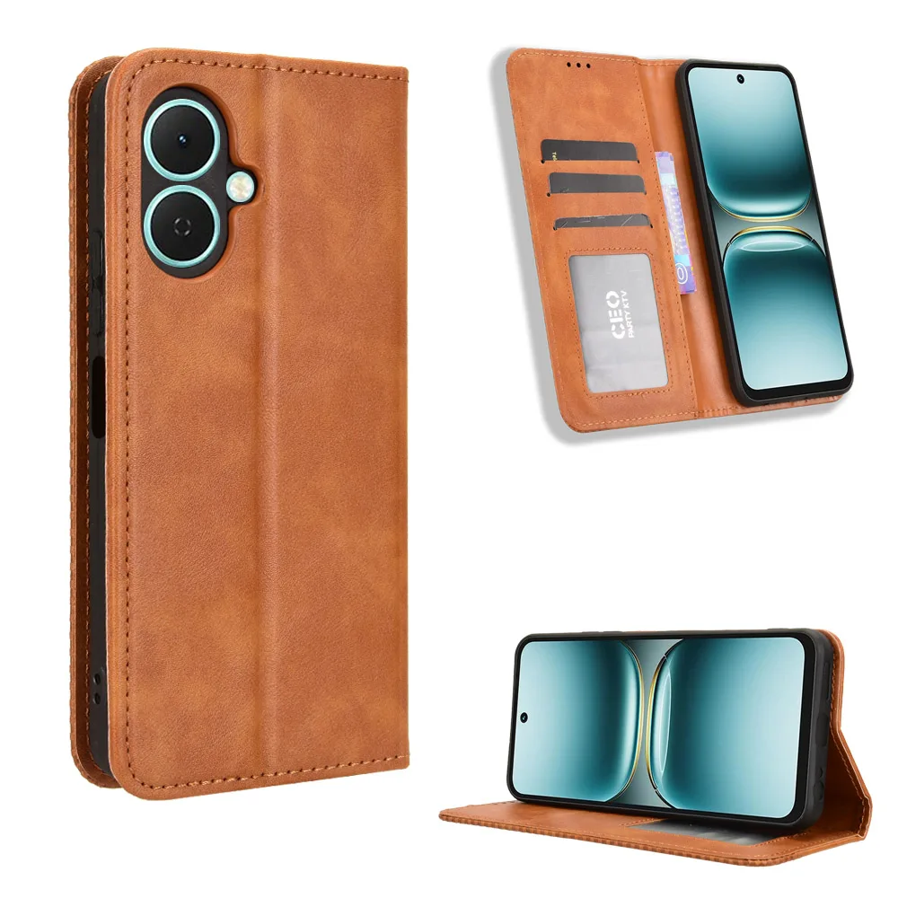 

Wallet With Card Slot Photo Frame Stand Magnetic Flip Leather Case For Tecno Spark Go 2 1 2025 2024 2023 Cover